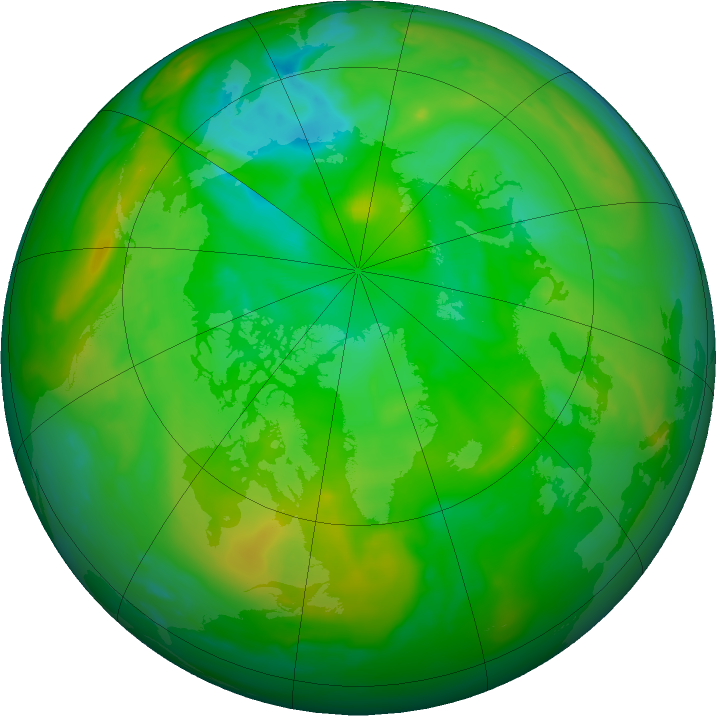 Arctic ozone map for 08 July 2022
